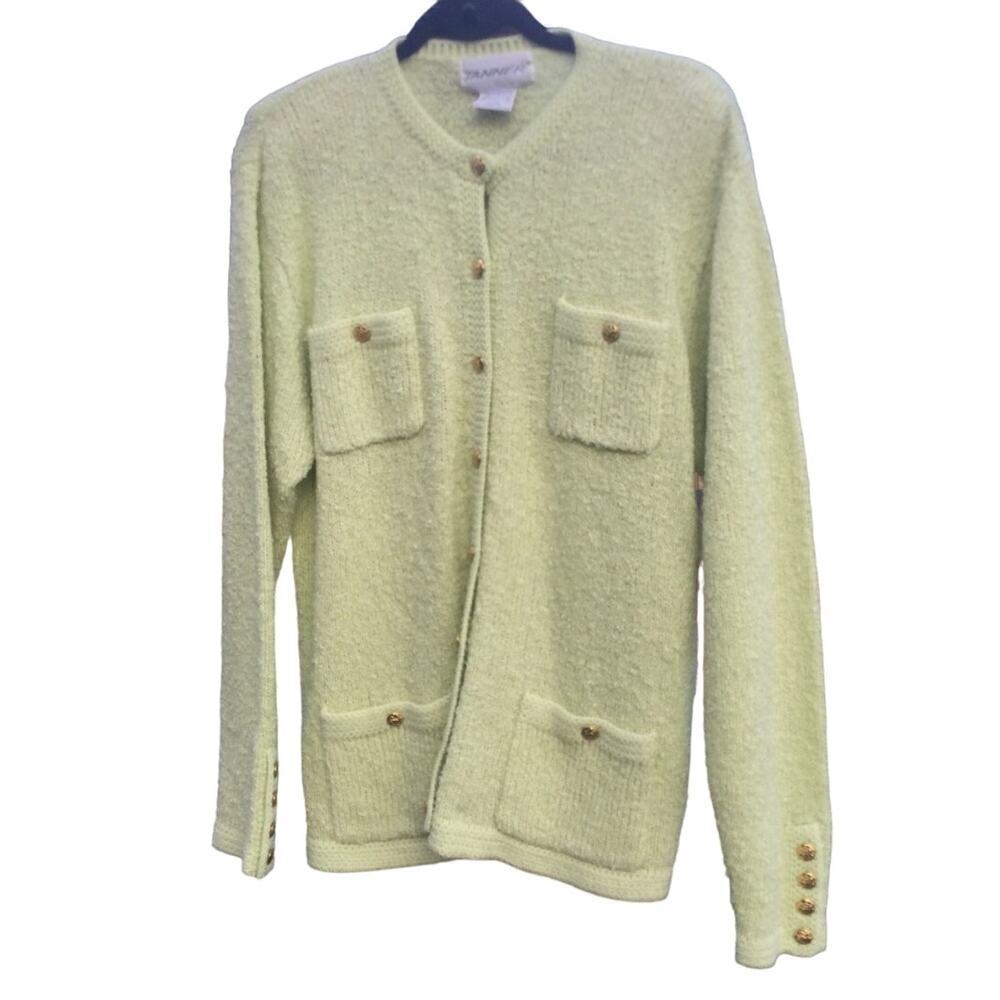 Vintage Tanner Womens Knit‎ Cardigan Size XL 80s Woolite Emo Twee Lady Preppy